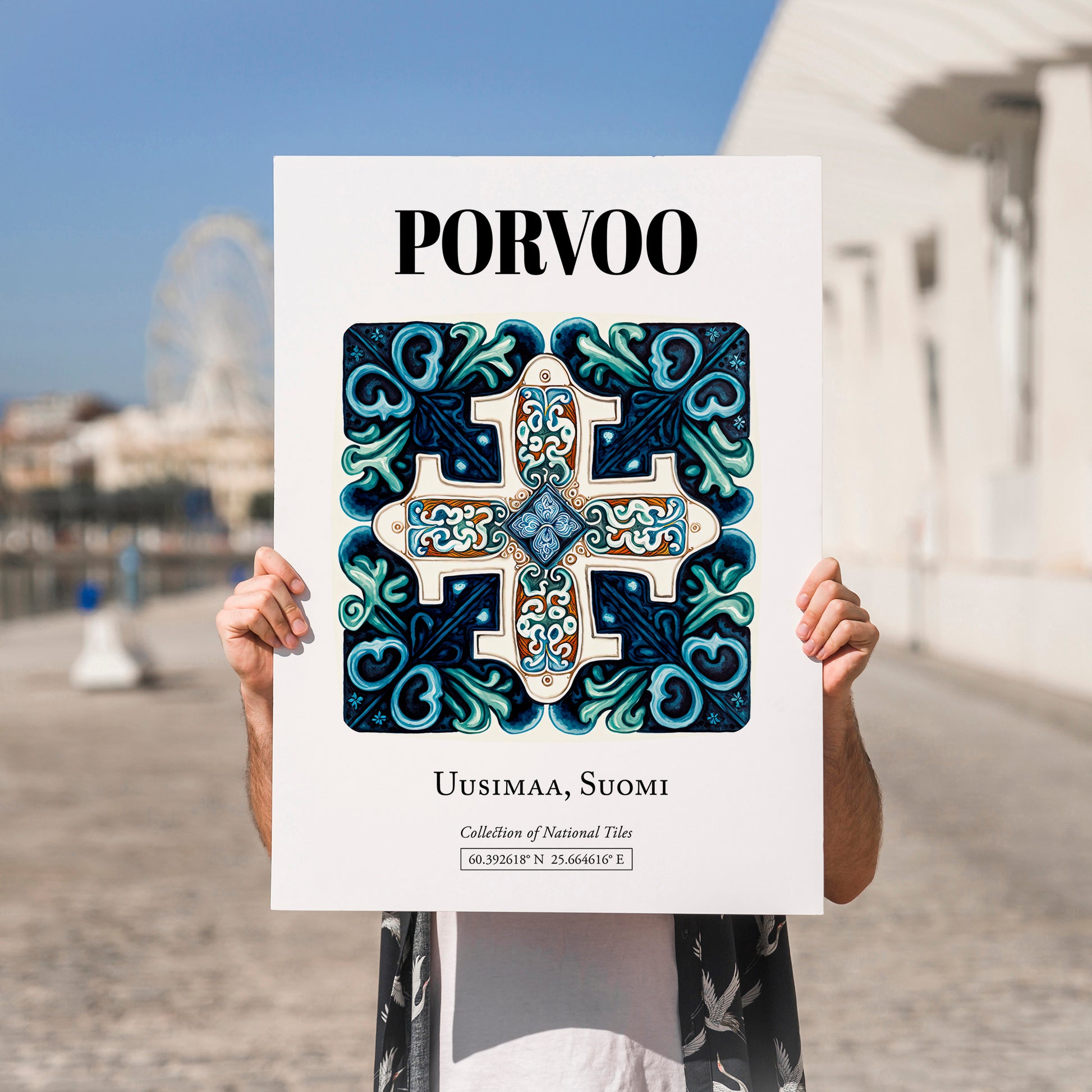 Porvoo, Finland – Historic Cities Art Print, no-text version framed in wood
