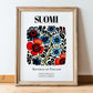Suomi, Finland – Travel Wall Decor, in wooden frame leaning on the floor