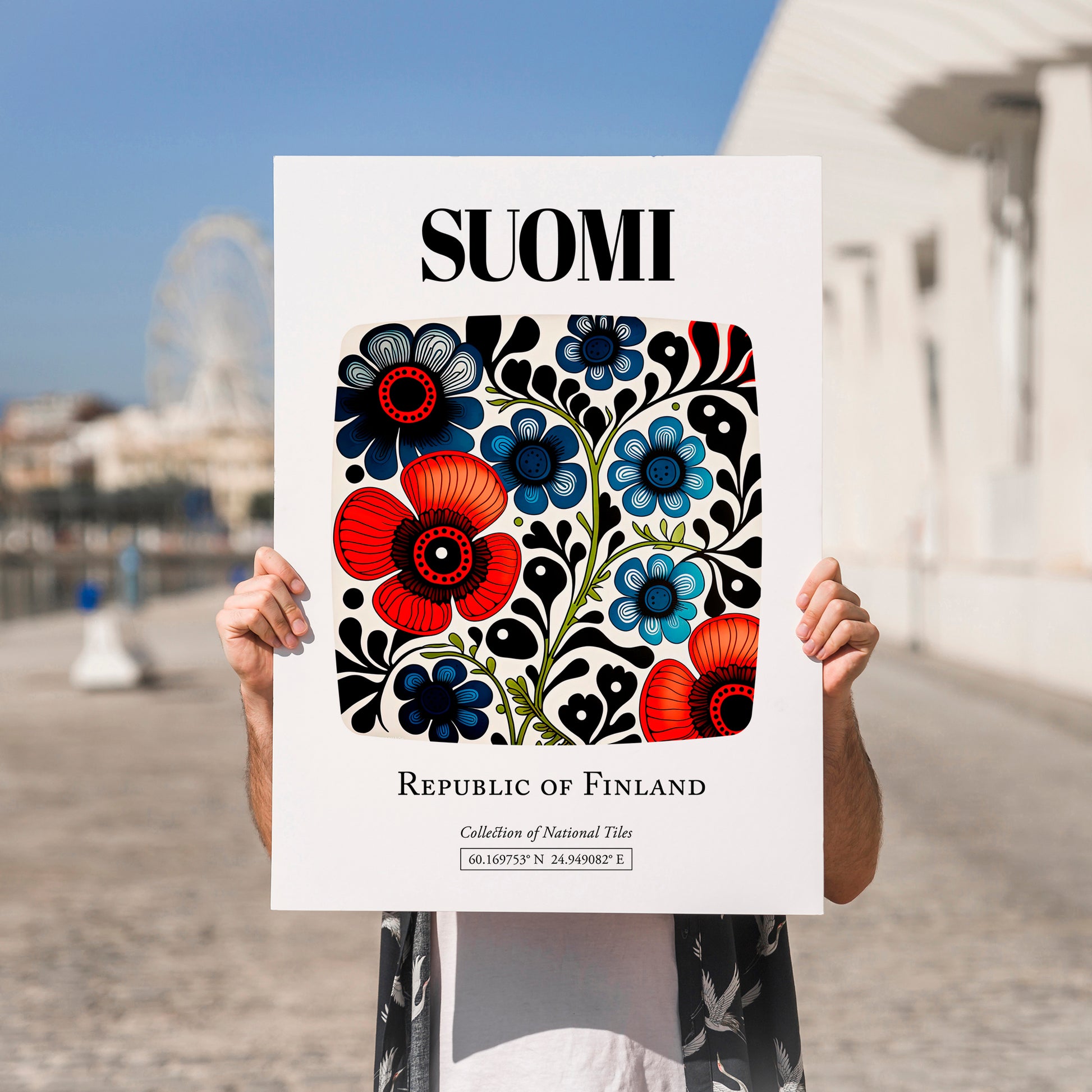 Suomi, Finland – Travel Wall Decor, no-text version framed in wood