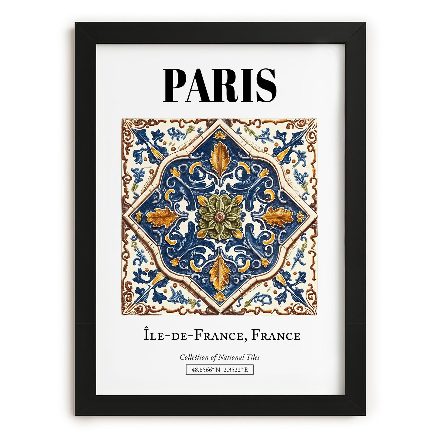 Paris, France – Travel Poster, in sleek black frame