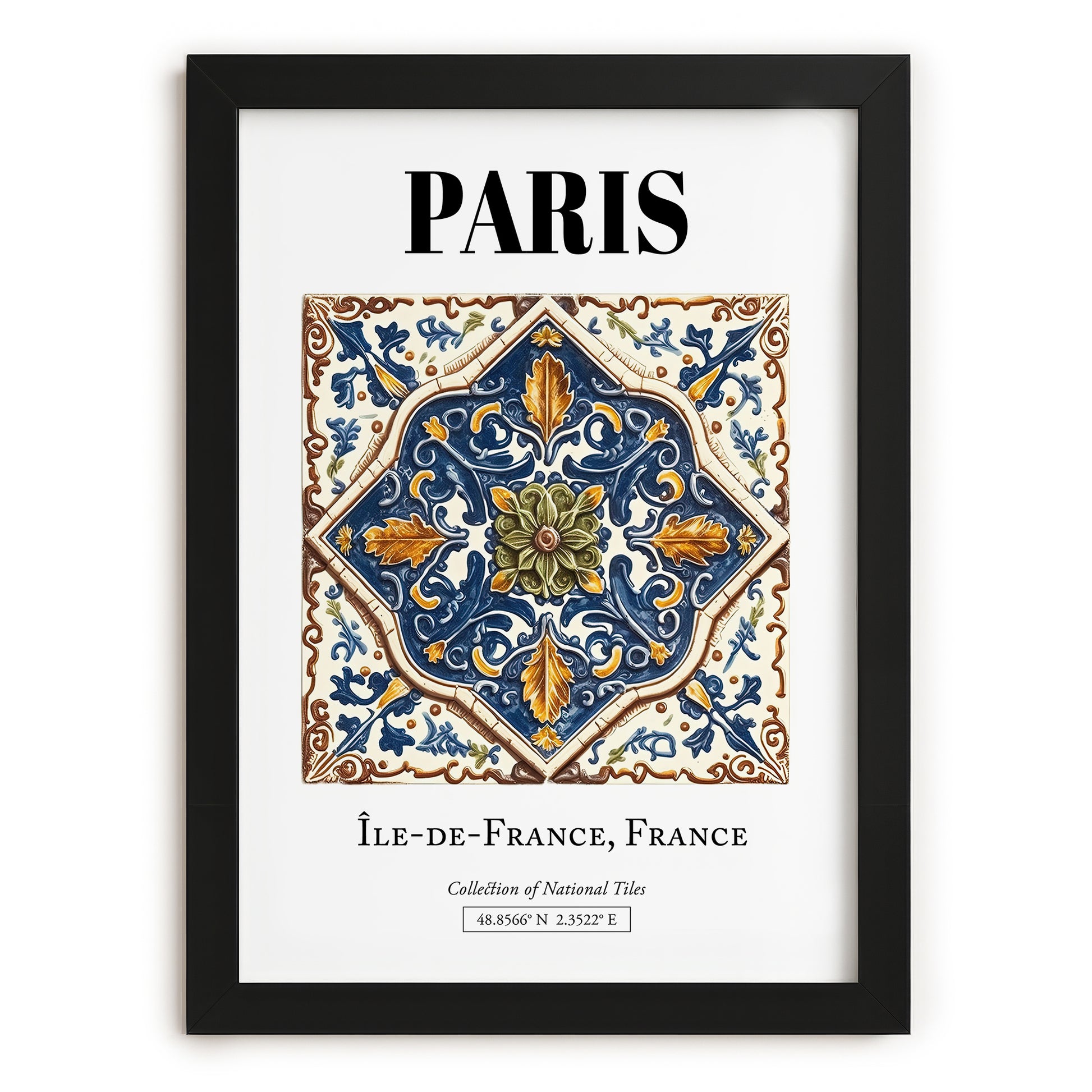 Paris, France – Travel Poster, in sleek black frame