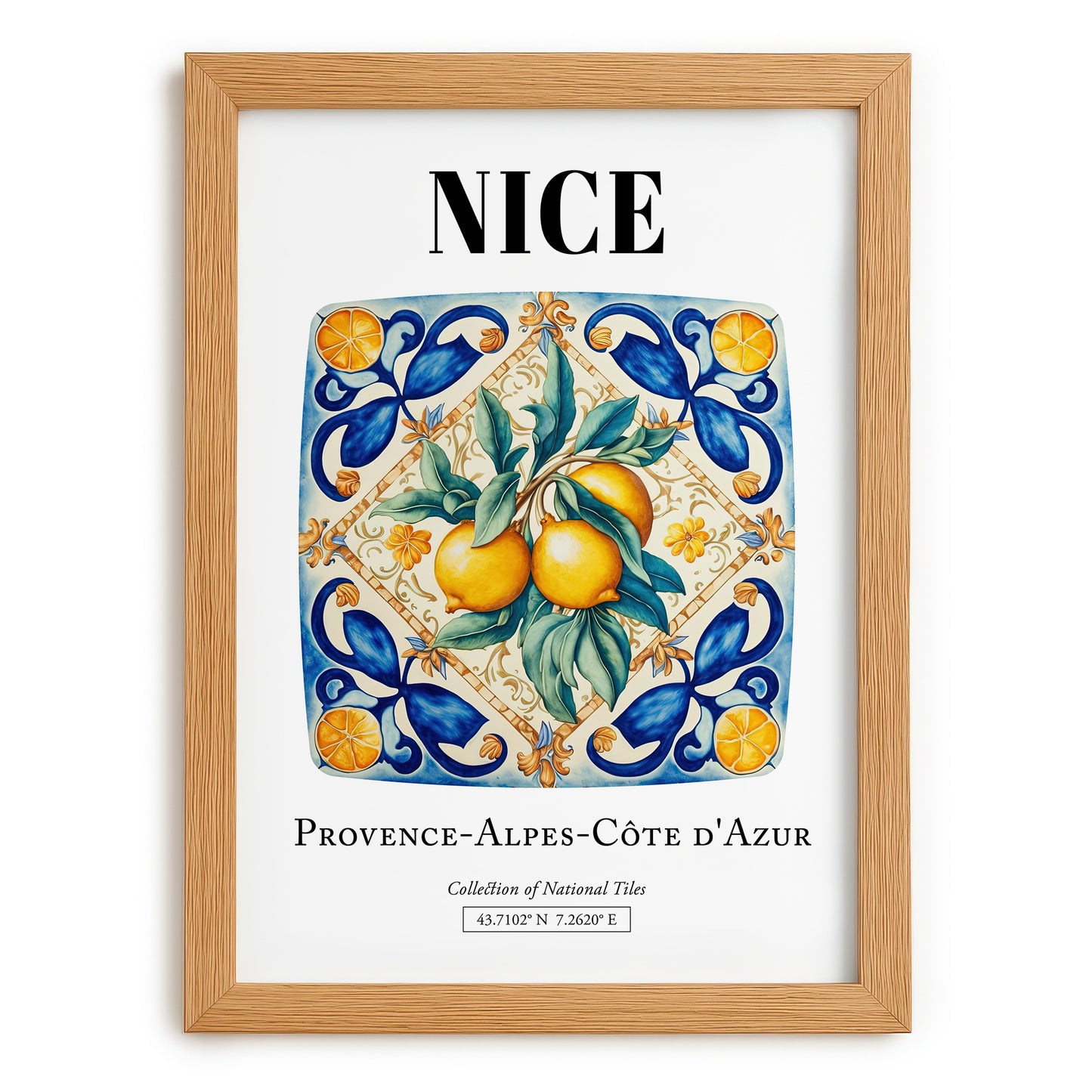 Nice, France – Travel Poster, set in oak frame