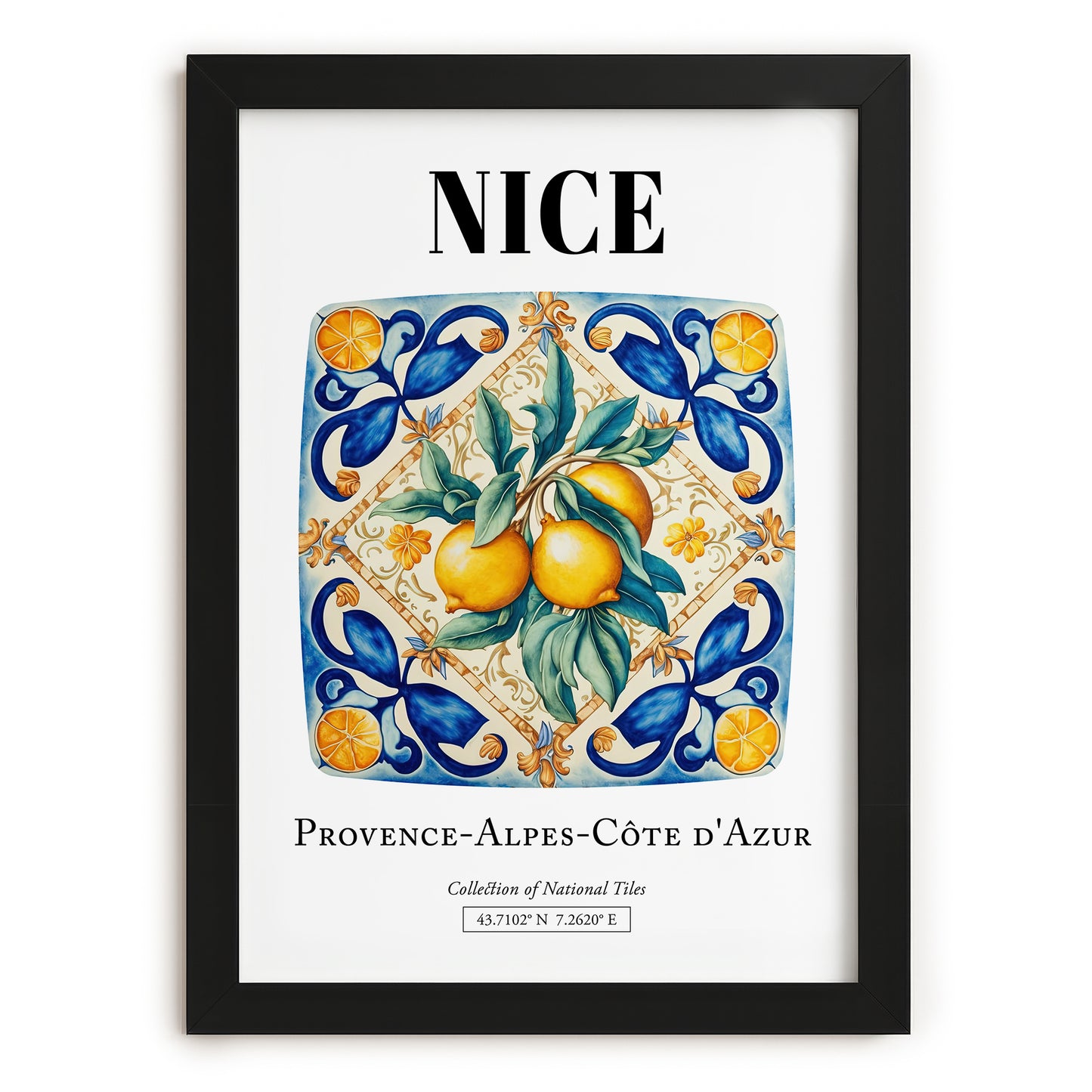 Nice, France – Travel Poster, in sleek black frame
