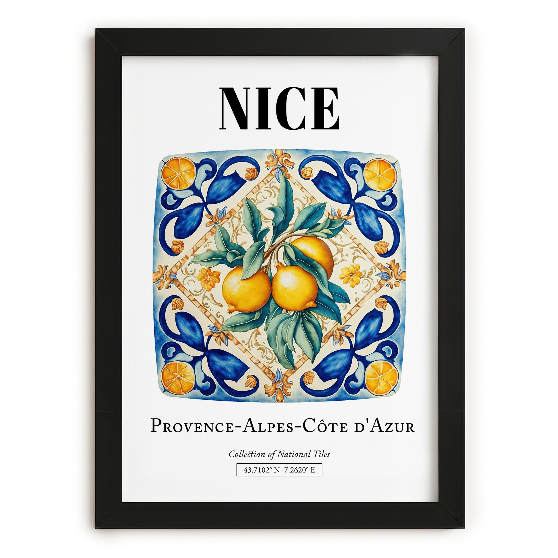 Nice, France – Travel Poster, in sleek black frame