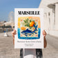 Marseille, France – Travel Print, no-text version framed in wood
