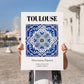 Toulouse, France – Travel Print, no-text version framed in wood