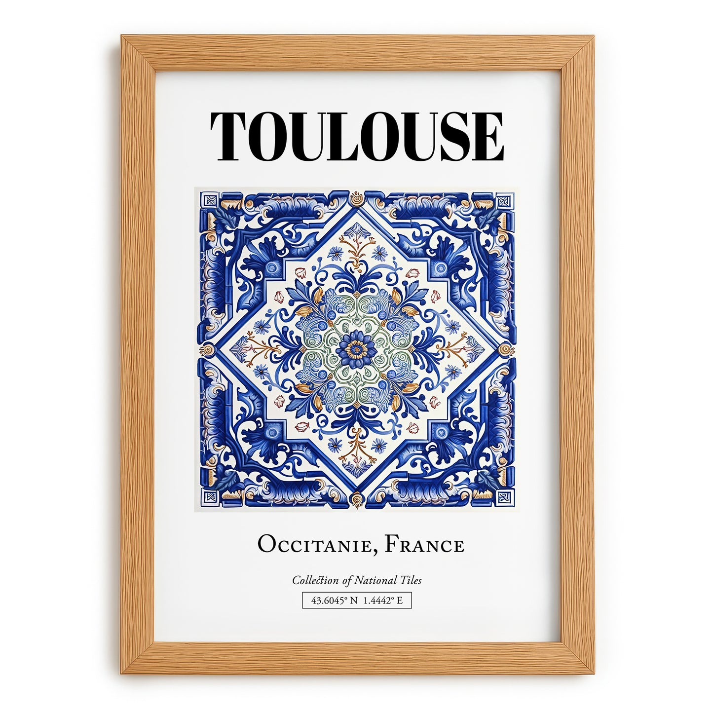Toulouse, France – Travel Print, set in oak frame