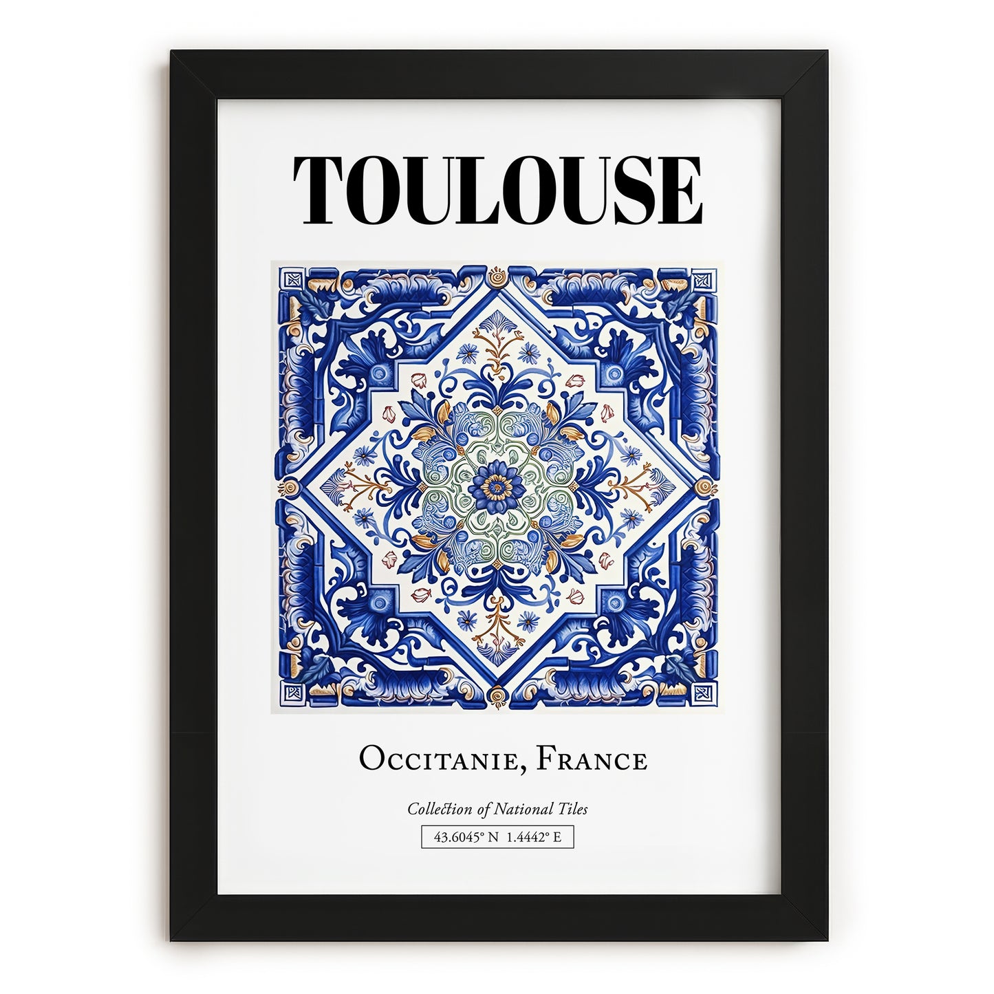 Toulouse, France – Travel Print, in sleek black frame