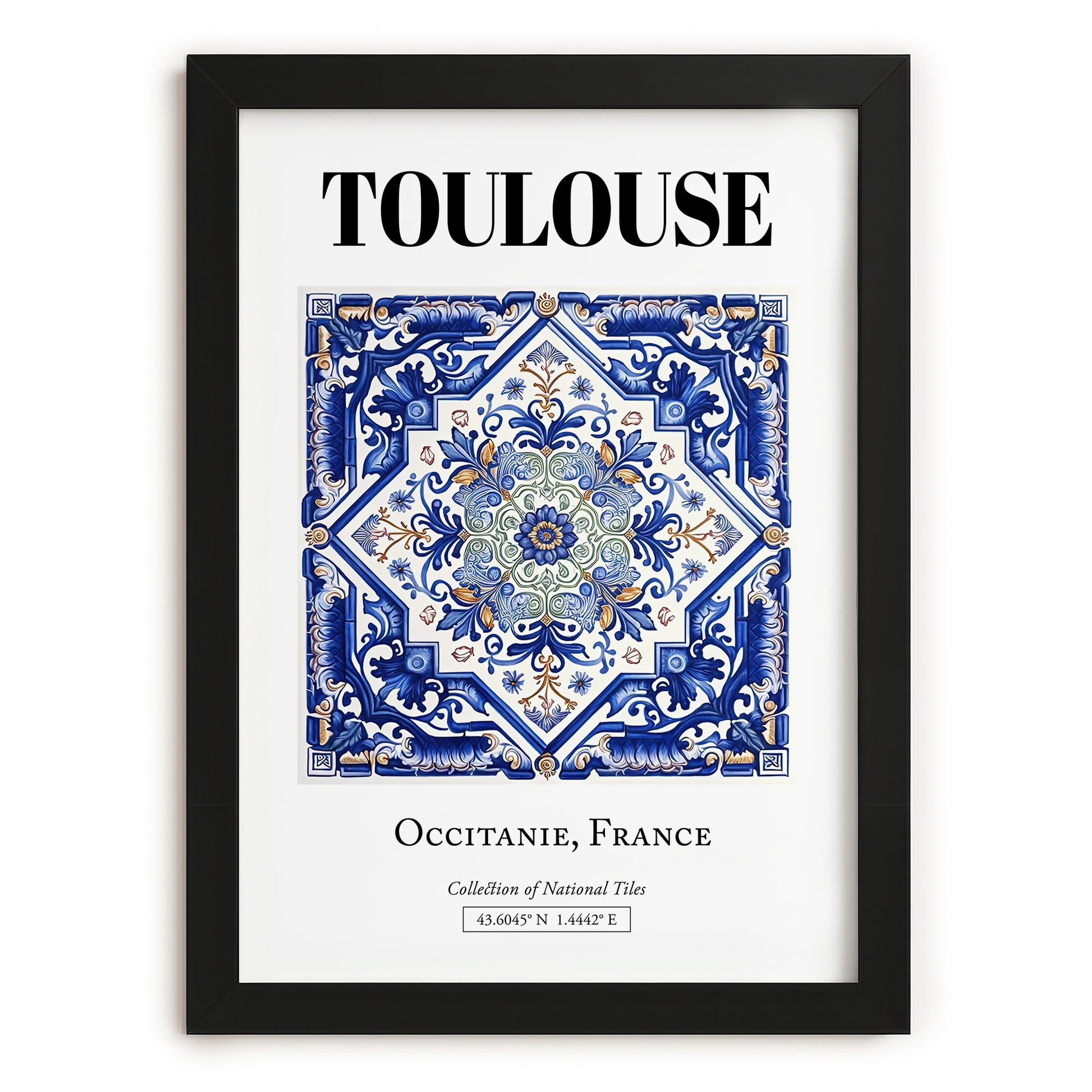 Toulouse, France – Travel Print, in sleek black frame