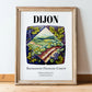 Dijon, France – Travel Poster, in wooden frame leaning on the floor