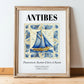Antibes, France – Travel Wall Art, in wooden frame leaning on the floor