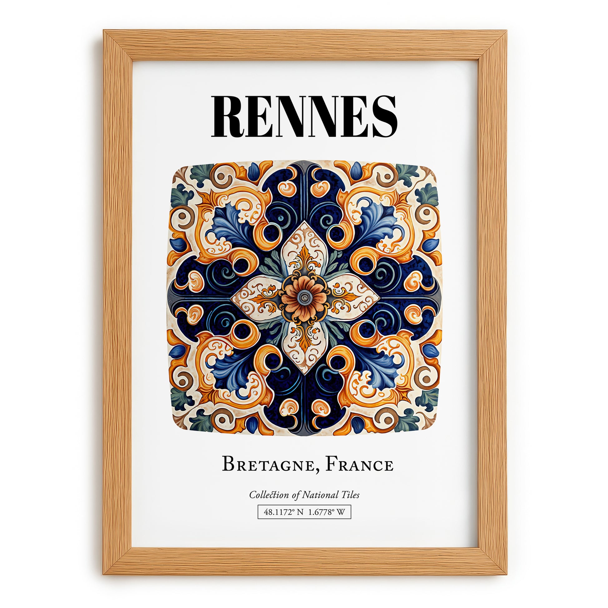 Rennes, France – National Pride Wall Decor, set in oak frame
