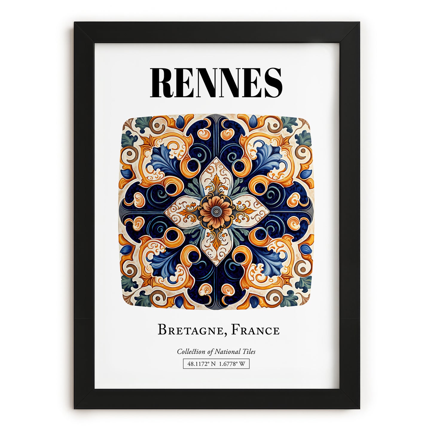 Rennes, France – National Pride Wall Decor, in sleek black frame