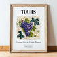 Tours, France – Cityscape Wall Art, in wooden frame leaning on the floor