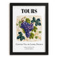 Tours, France – Cityscape Wall Art, in sleek black frame