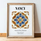 Nancy, France – Travel Poster, in wooden frame leaning on the floor
