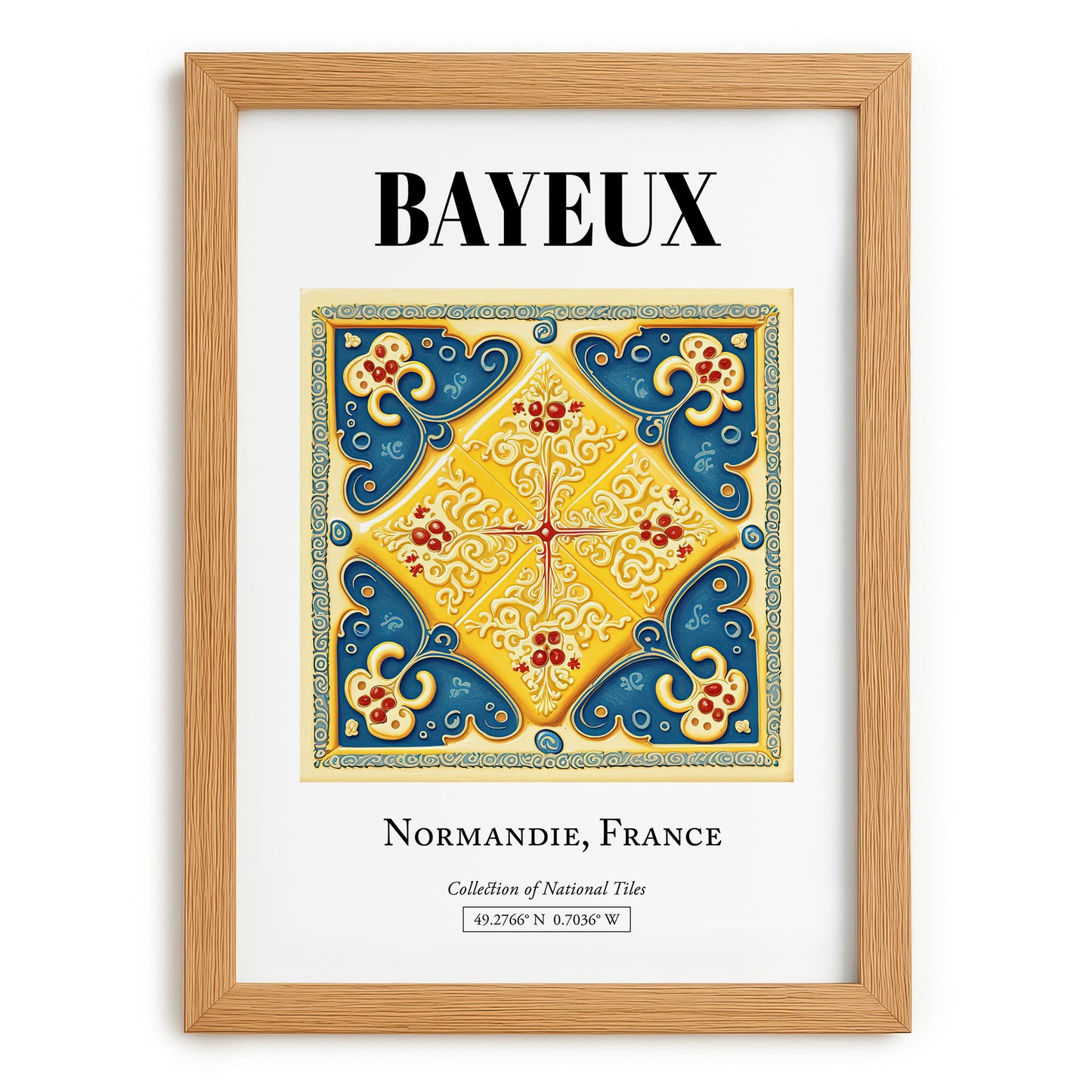 Bayeux, France – Wanderlust Wall Decor, set in oak frame