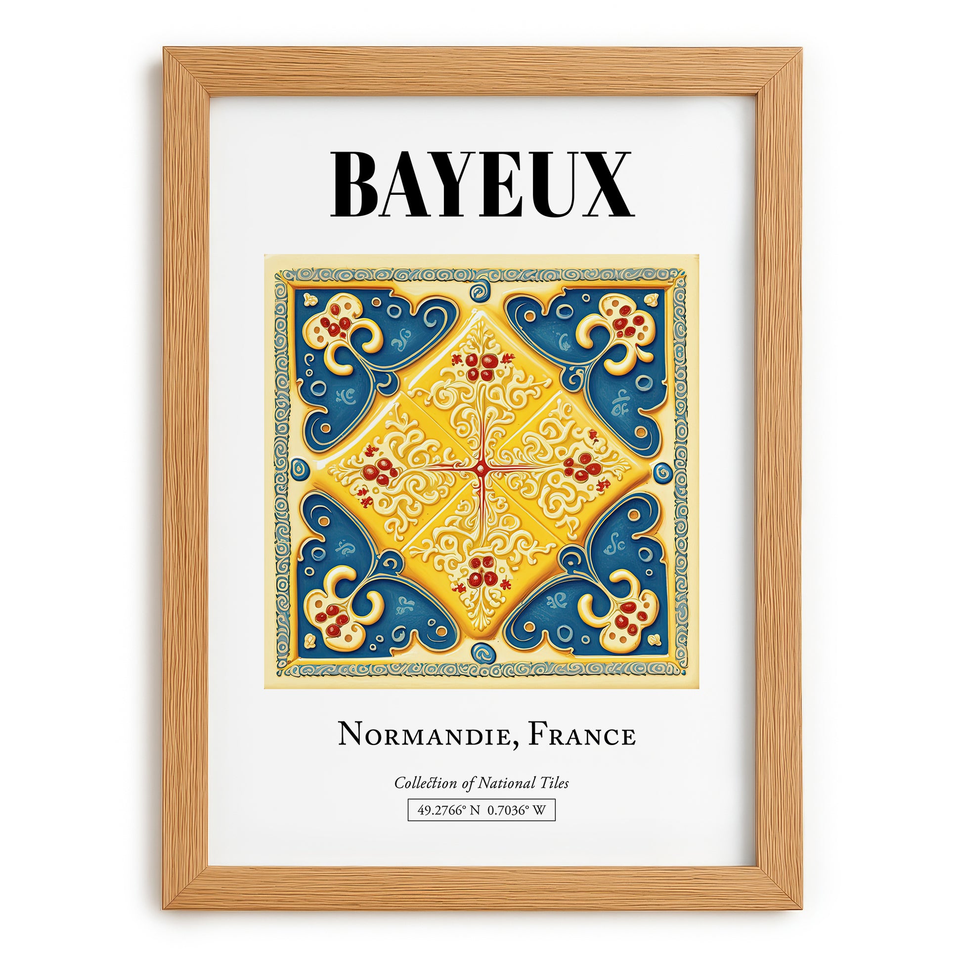 Bayeux, France – Wanderlust Wall Decor, set in oak frame