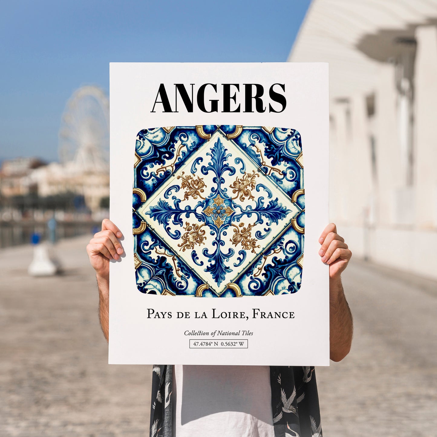 Angers, France – Travel Wall Decor, no-text version framed in wood