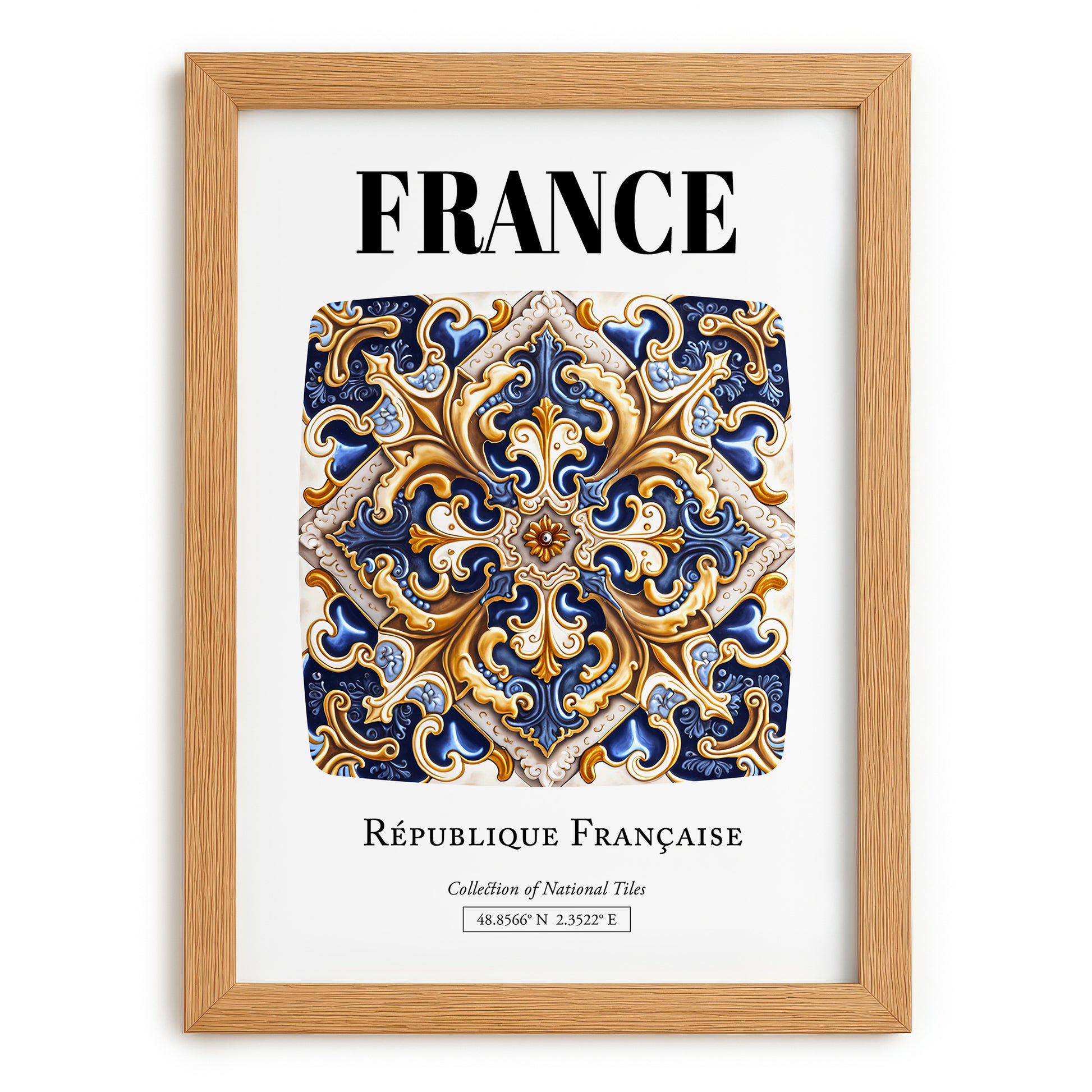 France, République Française – Wanderlust Wall Decor, set in oak frame