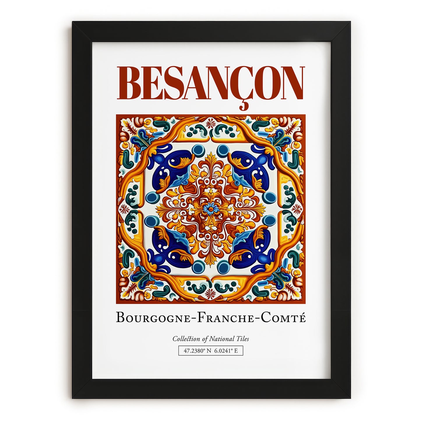 Besançon, France – World Heritage Travel Poster, in sleek black frame