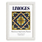 Limoges, France – Tourist Destination Poster, placed in minimal white frame