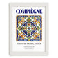 Compiègne, France – Vintage Travel Poster, placed in minimal white frame