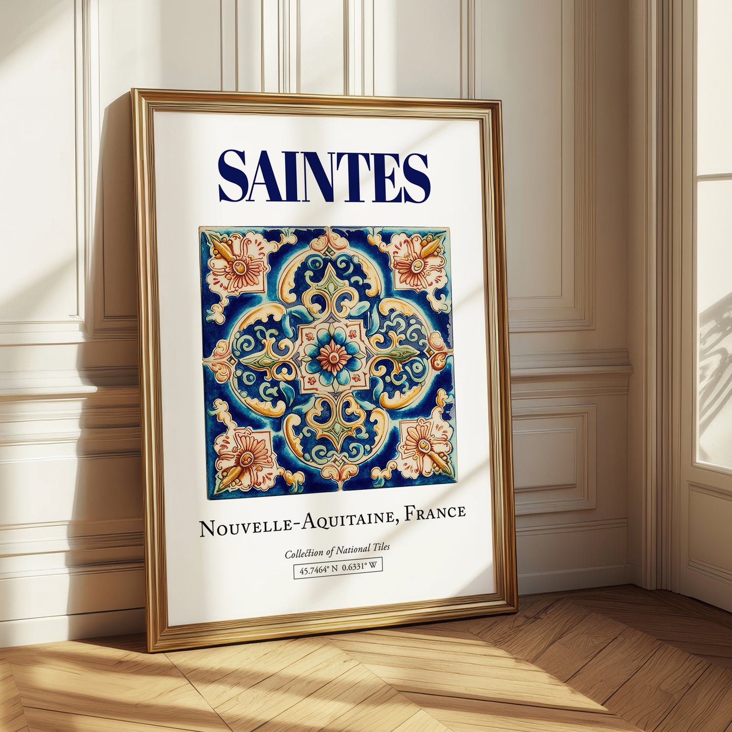 Saintes, France – Travel Poster, styled in a charming Paris street view