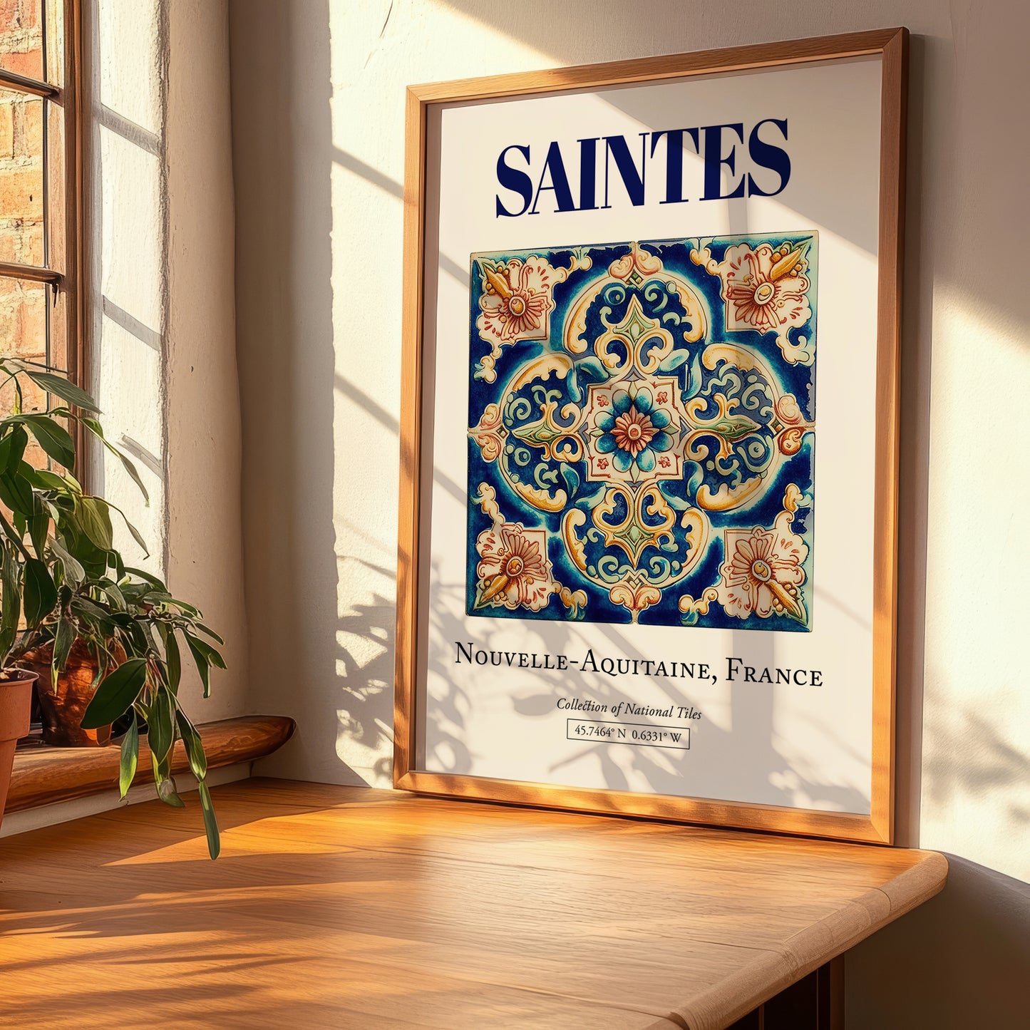 Saintes, France – Travel Poster, clean layout with no caption