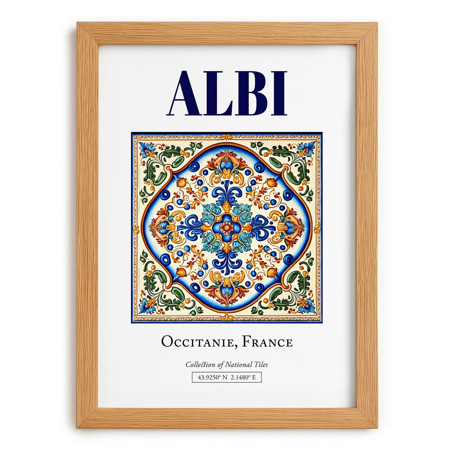 Albi, France – Travel Print, set in oak frame