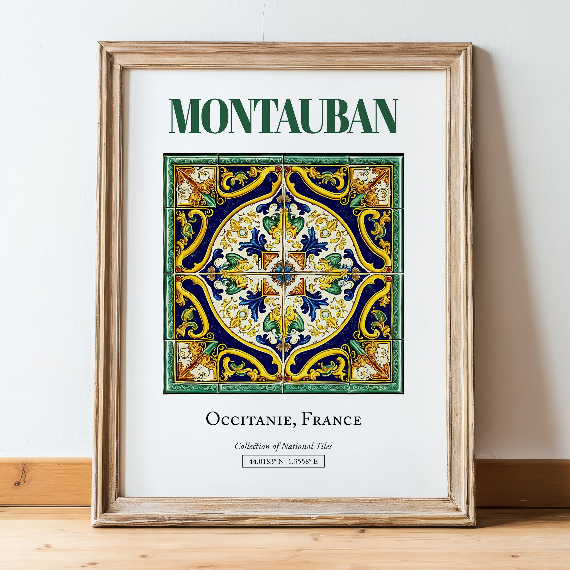 Montauban, France – Global Wall Art, in wooden frame leaning on the floor