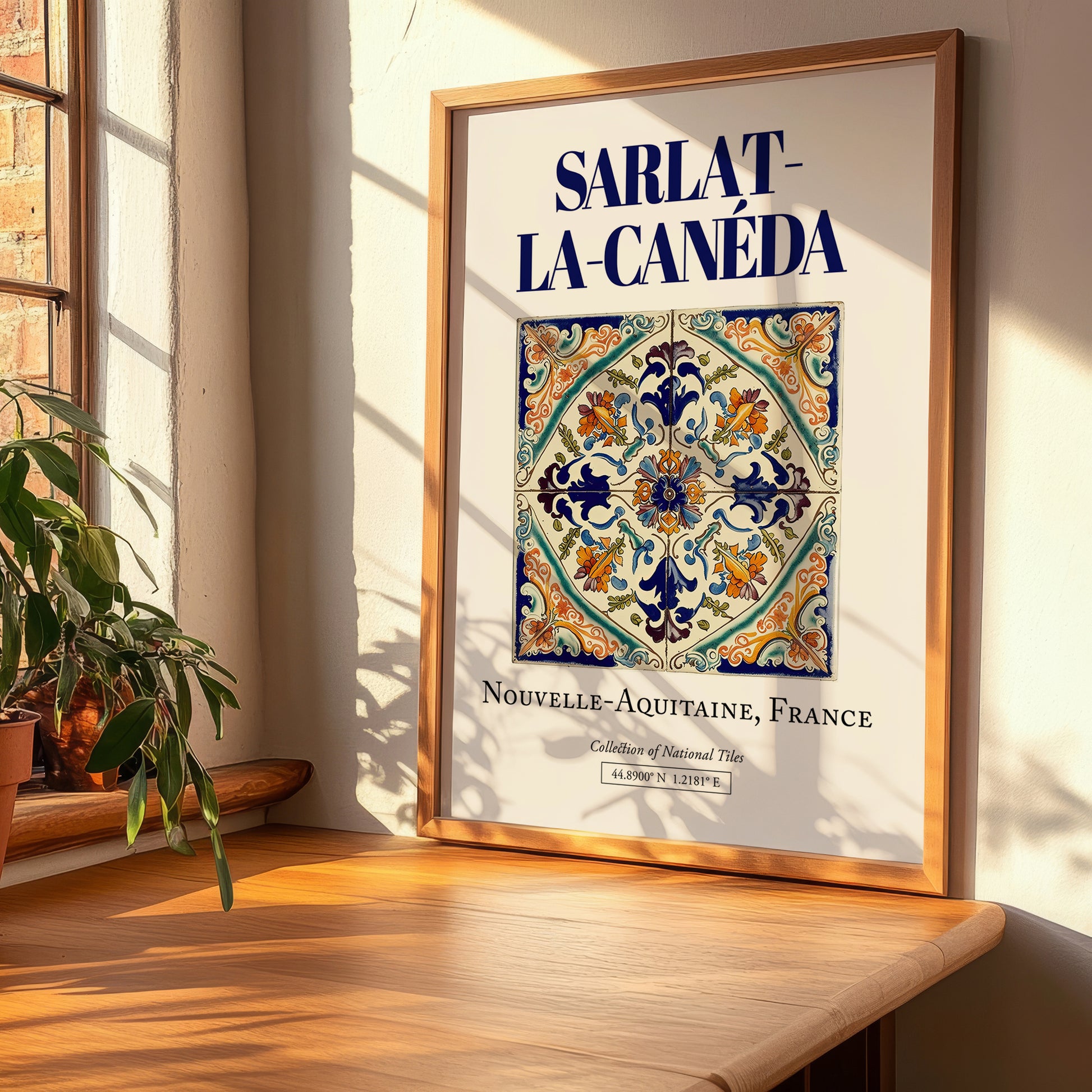 Sarlat-la-Canéda, France – Travel Print, clean layout with no caption