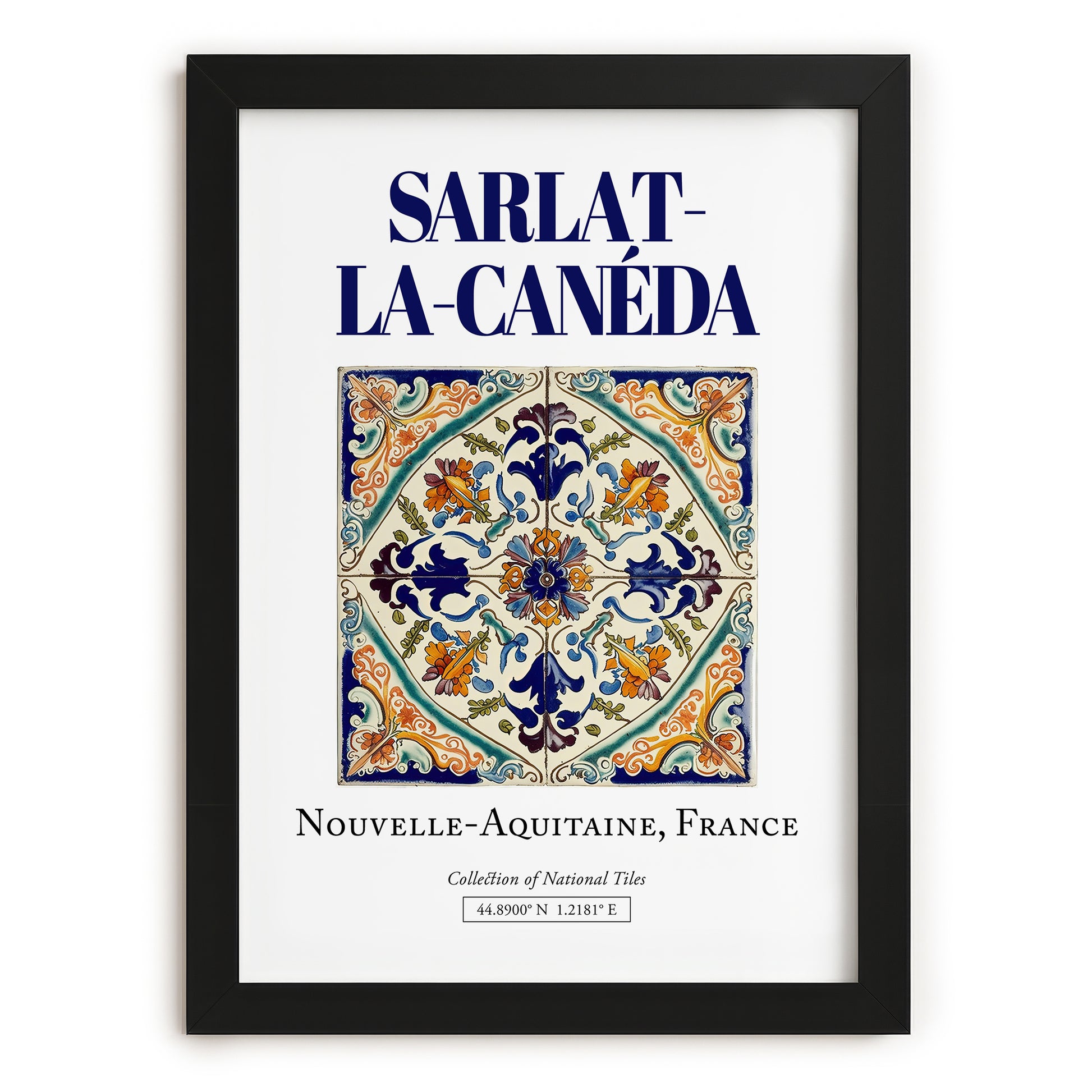 Sarlat-la-Canéda, France – Travel Print, in sleek black frame
