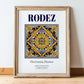 Rodez, France – Travel Print, in wooden frame leaning on the floor