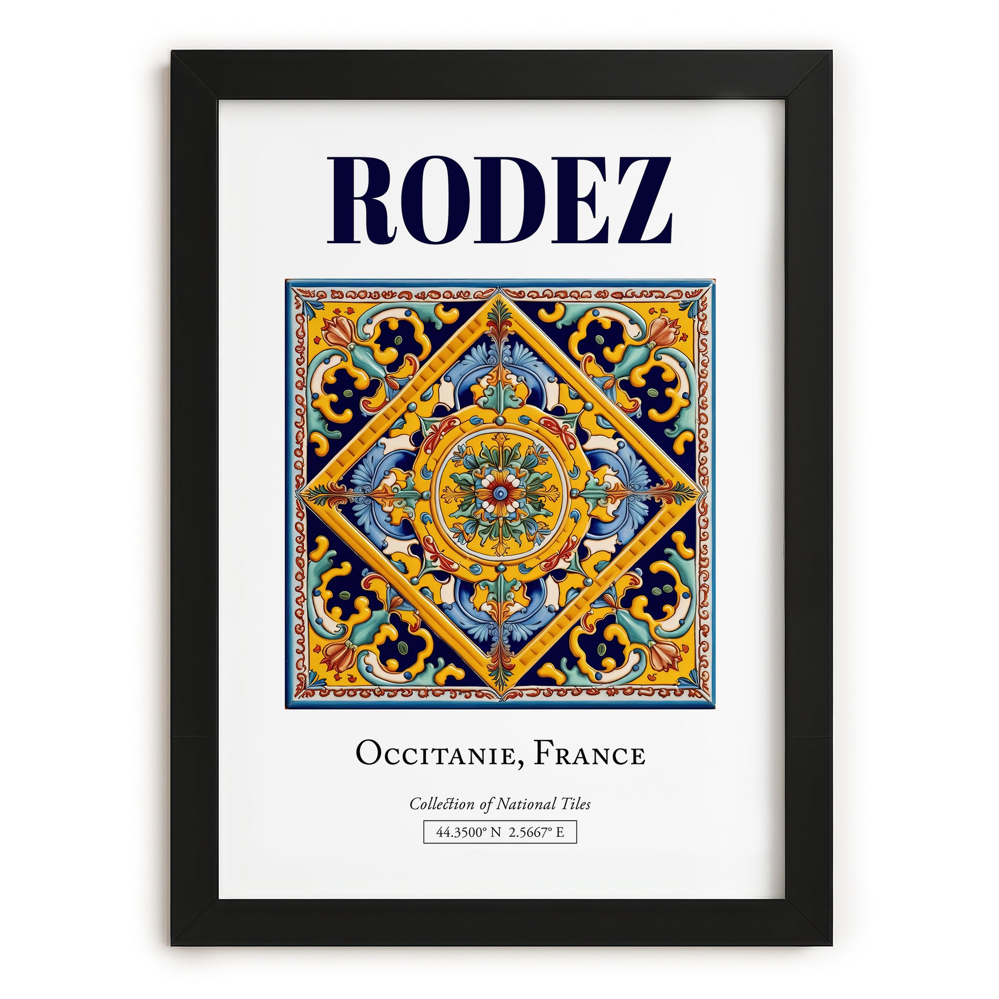 Rodez, France – Travel Print, in sleek black frame
