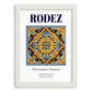 Rodez, France – Travel Print, placed in minimal white frame
