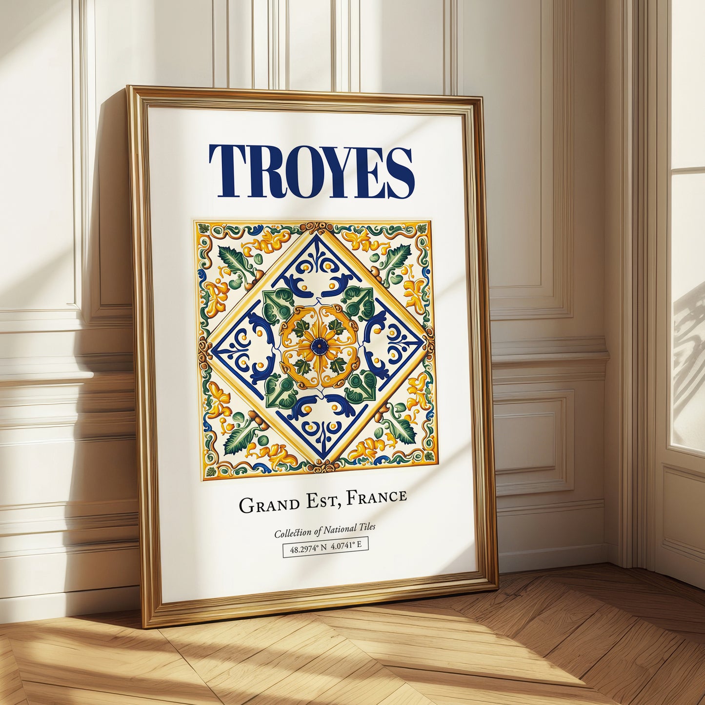 Troyes, France – Travel Print, styled in a charming Paris street view