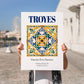 Troyes, France – Travel Print, no-text version framed in wood