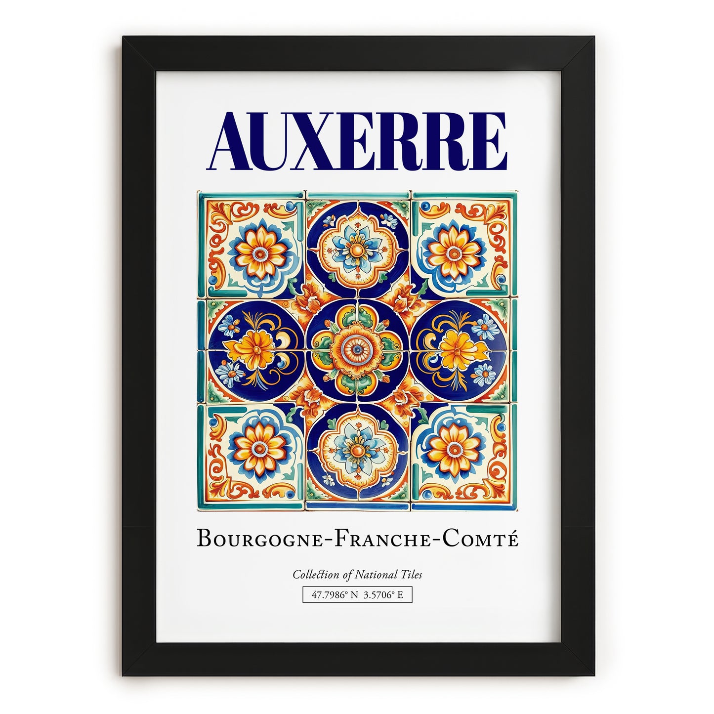 Auxerre, France – Travel Memories Wall Print, in sleek black frame