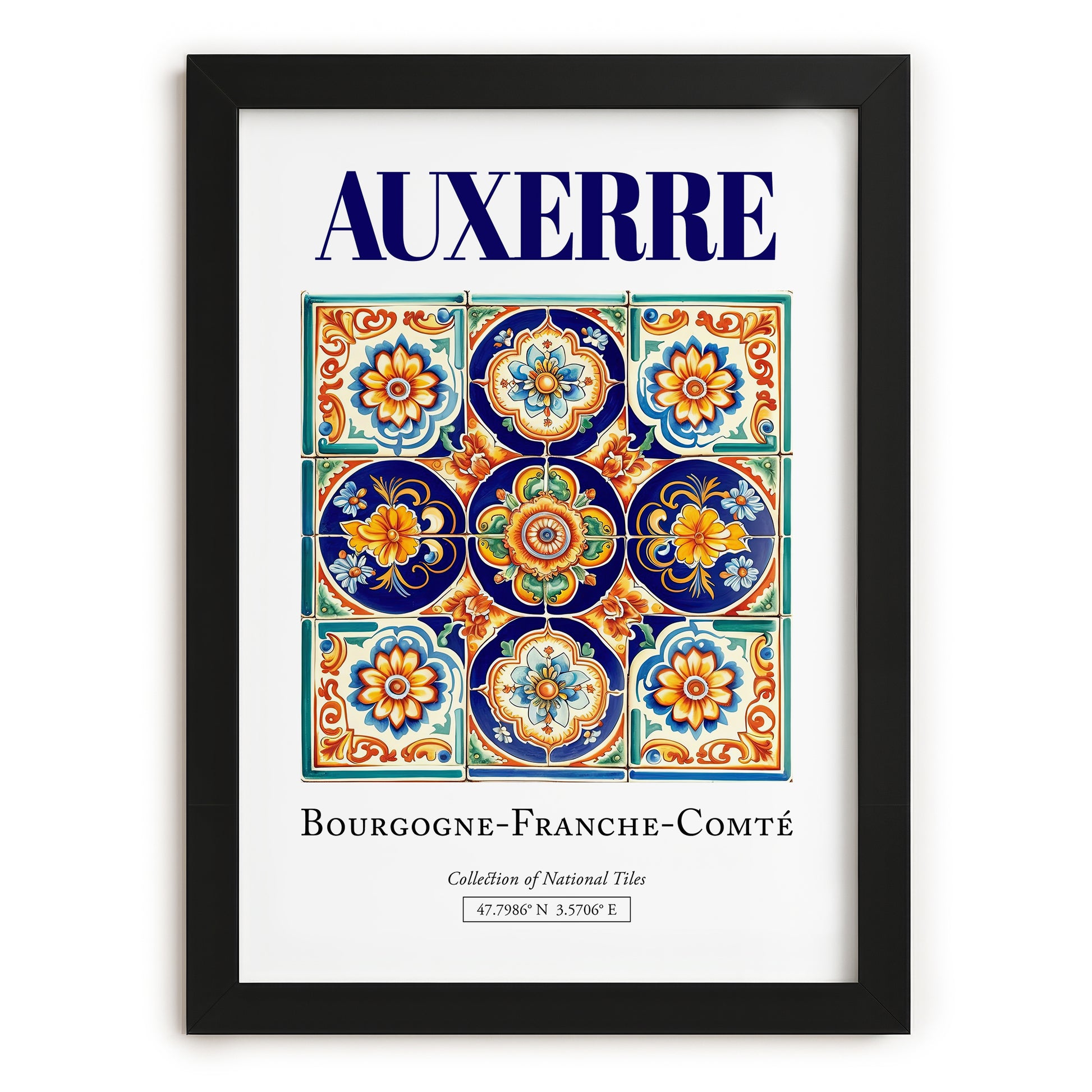 Auxerre, France – Travel Memories Wall Print, in sleek black frame