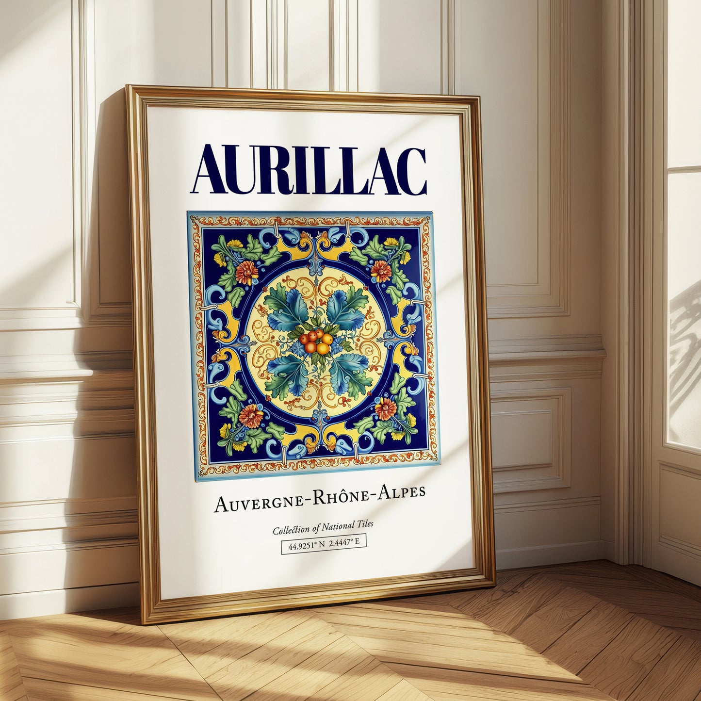 Aurillac, France – Travel Memories Wall Print, styled in a charming Paris street view