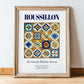 Roussillon, France – Travel Poster, in wooden frame leaning on the floor