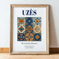 Uzès, France – Travel Print, in wooden frame leaning on the floor