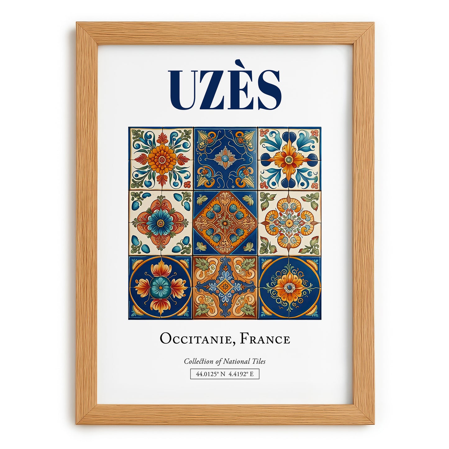 Uzès, France – Travel Print, set in oak frame