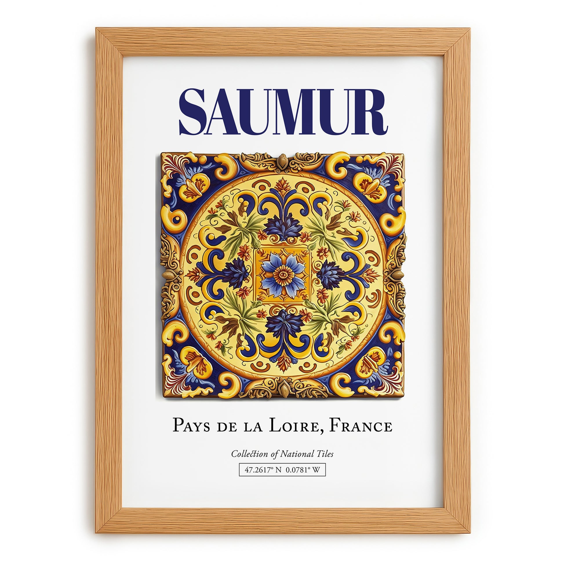 Saumur, France – Travel Wall Decor, set in oak frame