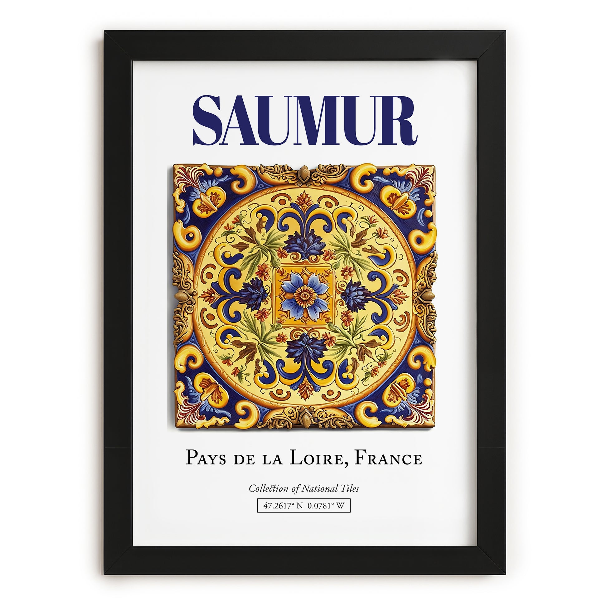 Saumur, France – Travel Wall Decor, in sleek black frame