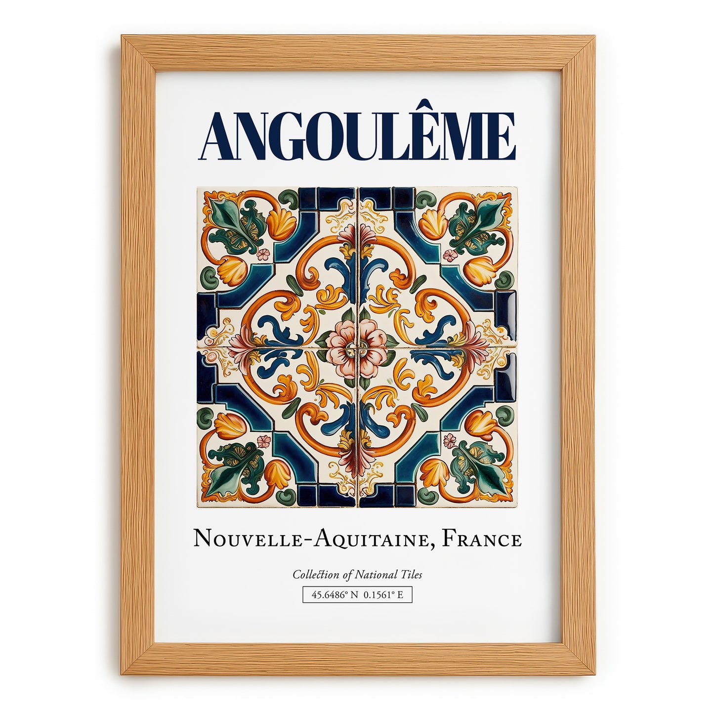 Angoulême, France – Travel Print, set in oak frame