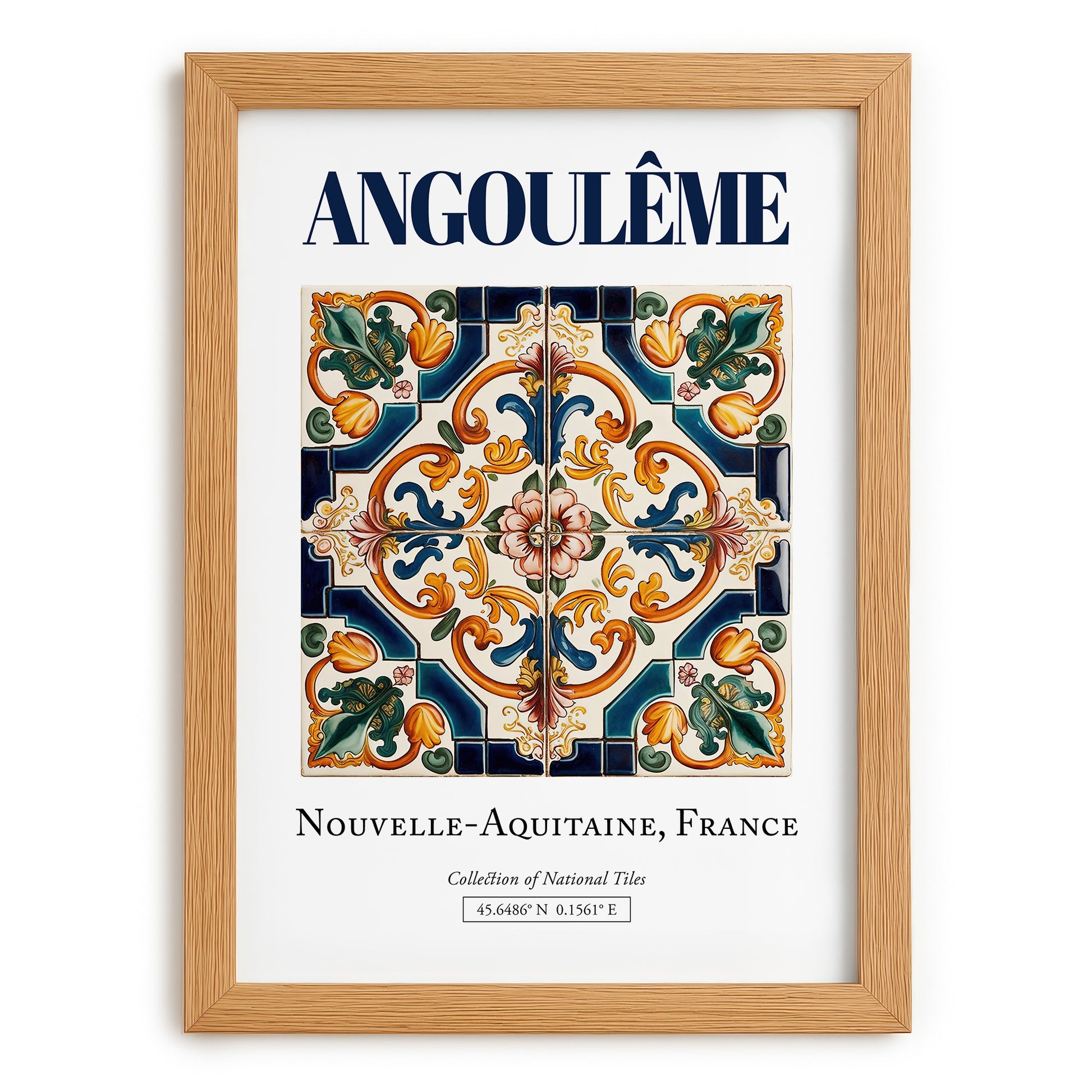 Angoulême, France – Travel Print, set in oak frame