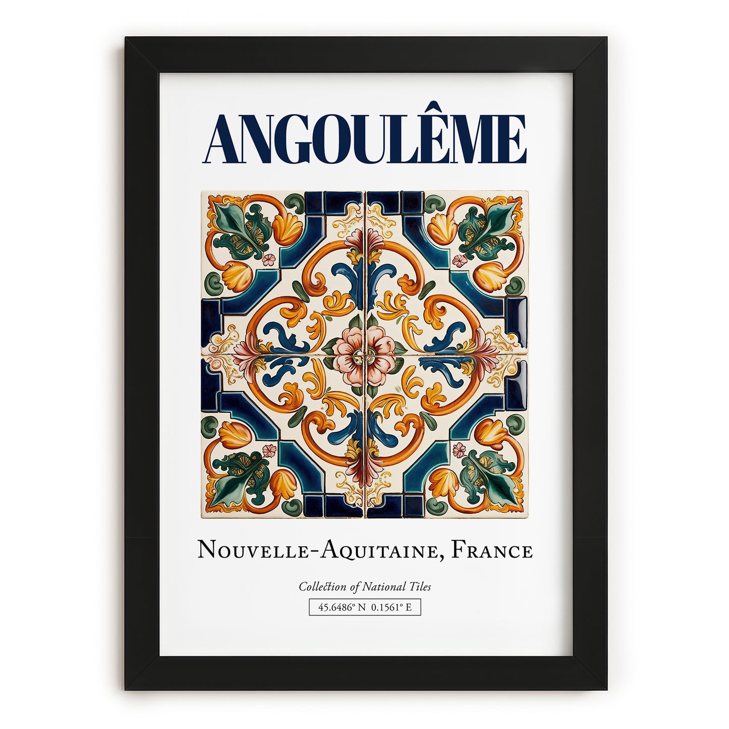 Angoulême, France – Travel Print, in sleek black frame