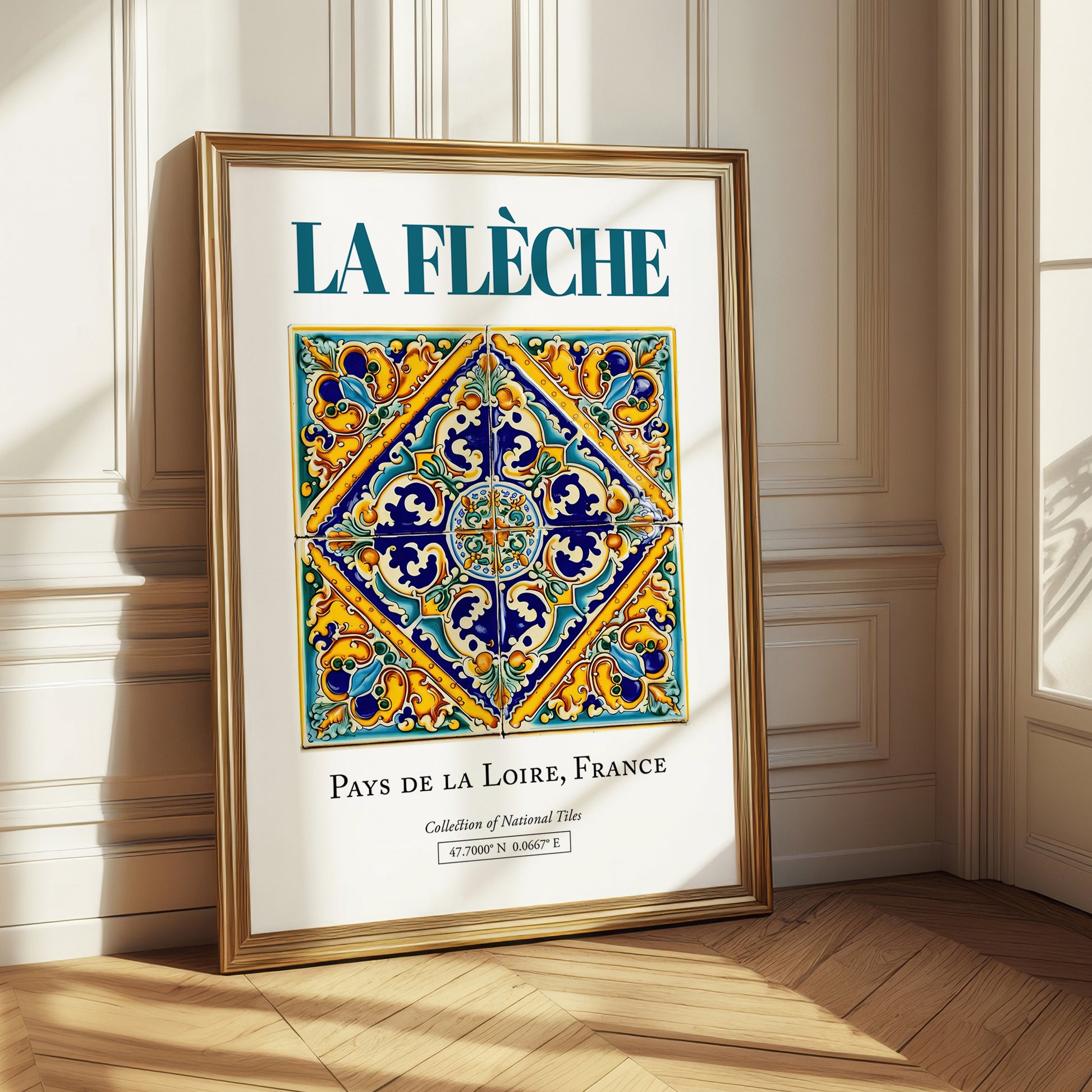 La Flèche, France – Away From Home Poster, styled in a charming Paris street view